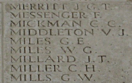 George Miles on the Thiepval Memorial, Somme