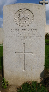 Albert Wicks at Prowse Point Military Cemetery