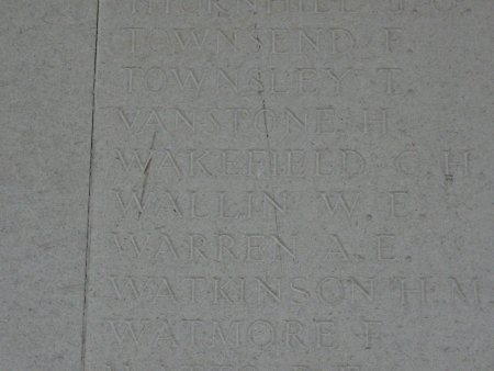Caleb Wakefield on the Arras Memorial