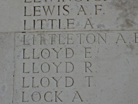 Ernest Lloyd on the Thiepval Memorial, Somme