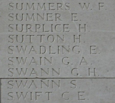 Edward Swadling on the Thiepval Memorial, Somme