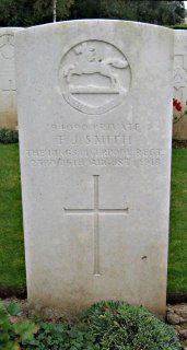 Frederick Smith at Bucquoy Road Cemetery, Ficheux, Arras