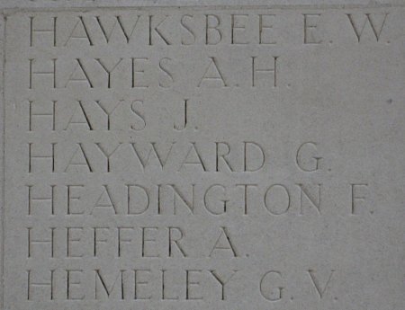 George Hayward on the Thiepval Memorial, Somme