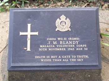 John Blandy at Kanchanaburi War Memorial Cemetery, Thailand