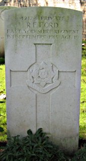 Reginald Ford at Chauny Communal Cemetery British Extension