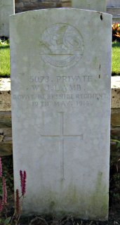 William Lamb at Gezaincourt Communal Cemetery Extension, Somme