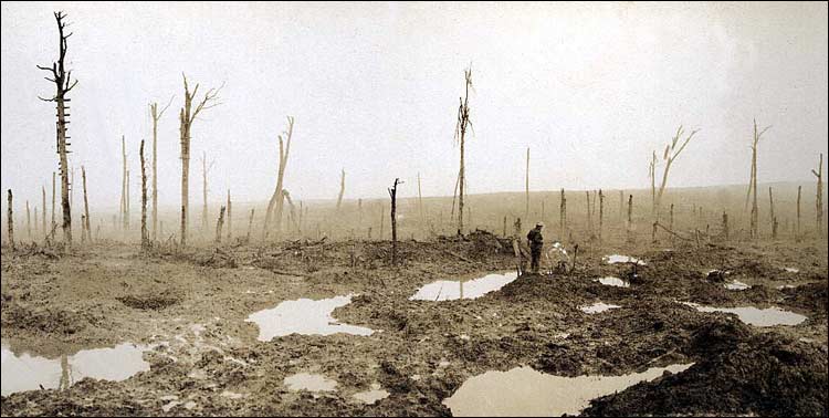 After the Battle of Passchendaele, Flanders, November 1917, Canadian soldier.